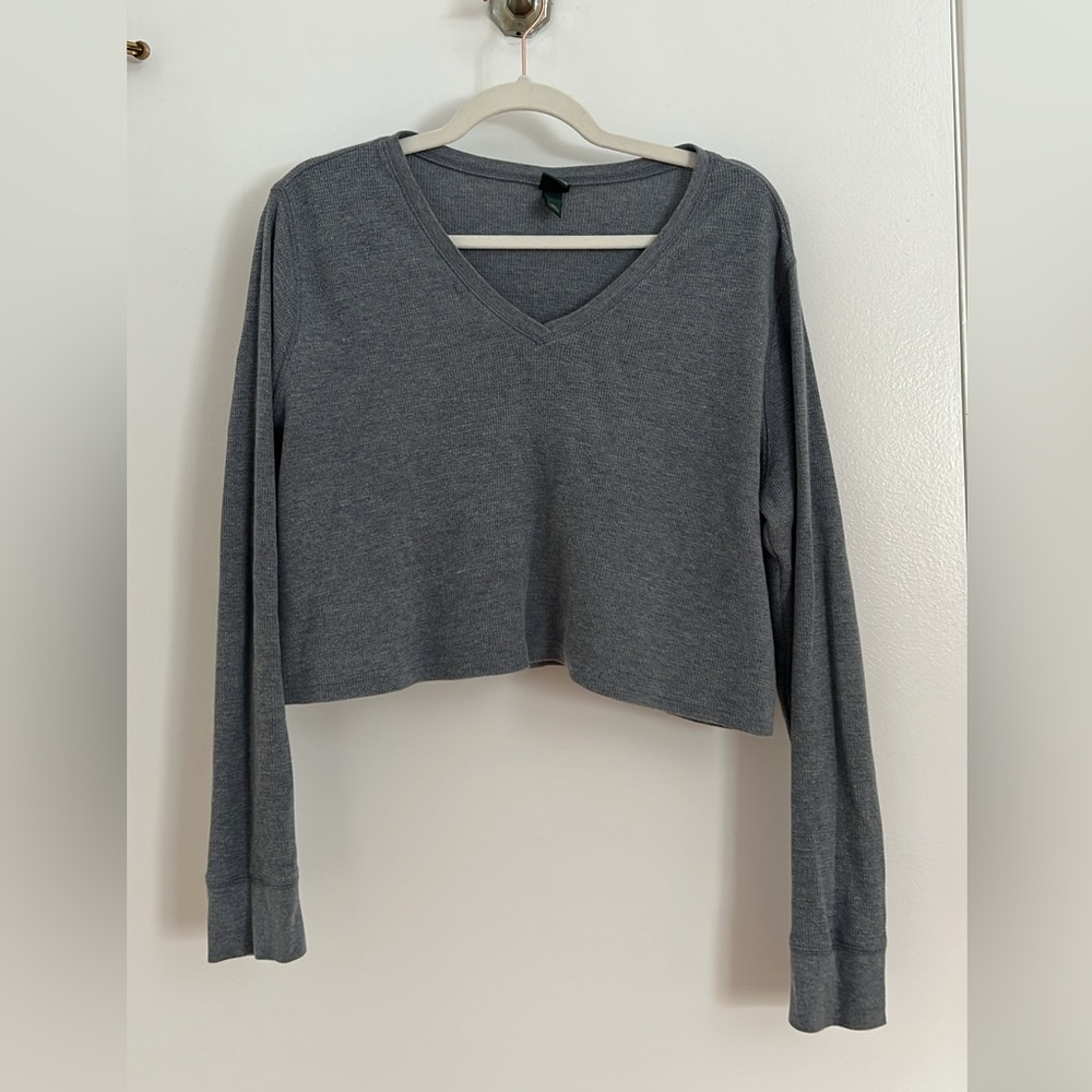 Wild Fable Gray V-Neck Top